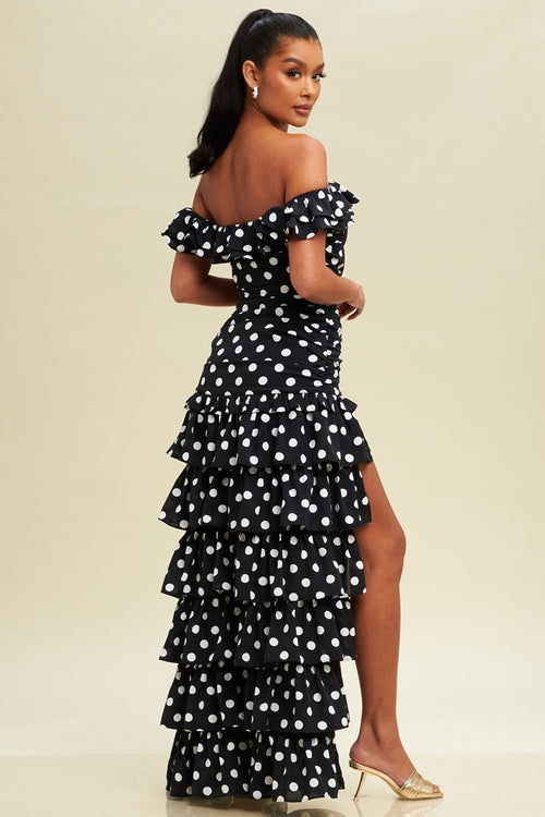 Pretty Little Patriot Pretty Little Patriot Black Pretty Woman Polka Dot Dress — main product shot
