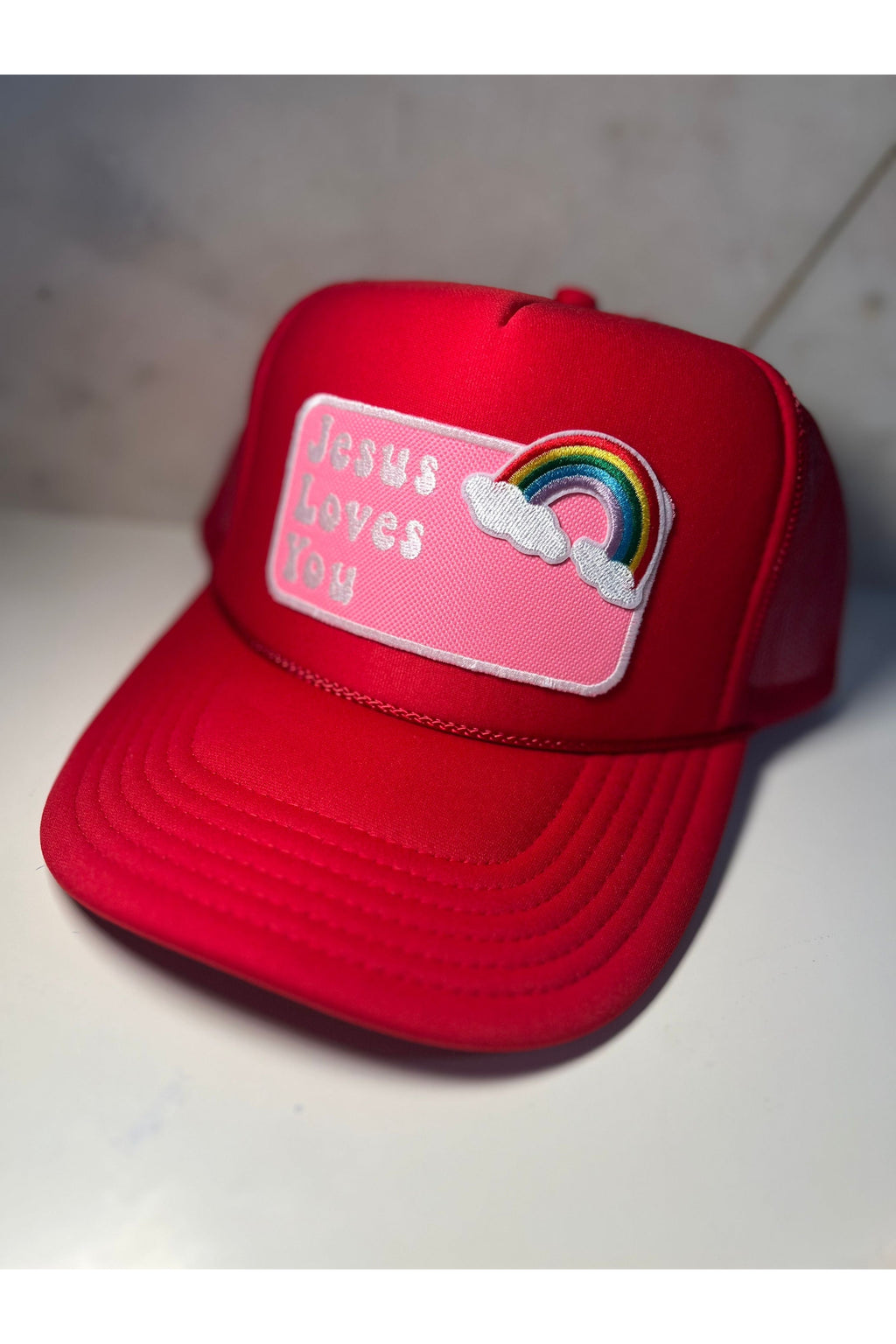 Pretty Little Patriot Pretty Little Patriot Jesus Loves You vintage trucker hat — product category context