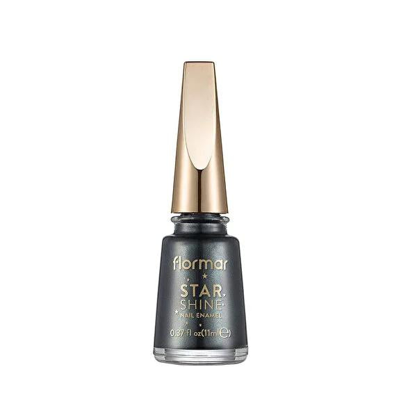 Flormar Star Shine Nail Polish - Dark Romance, High Pigment, Long Lasting Metallic Finish