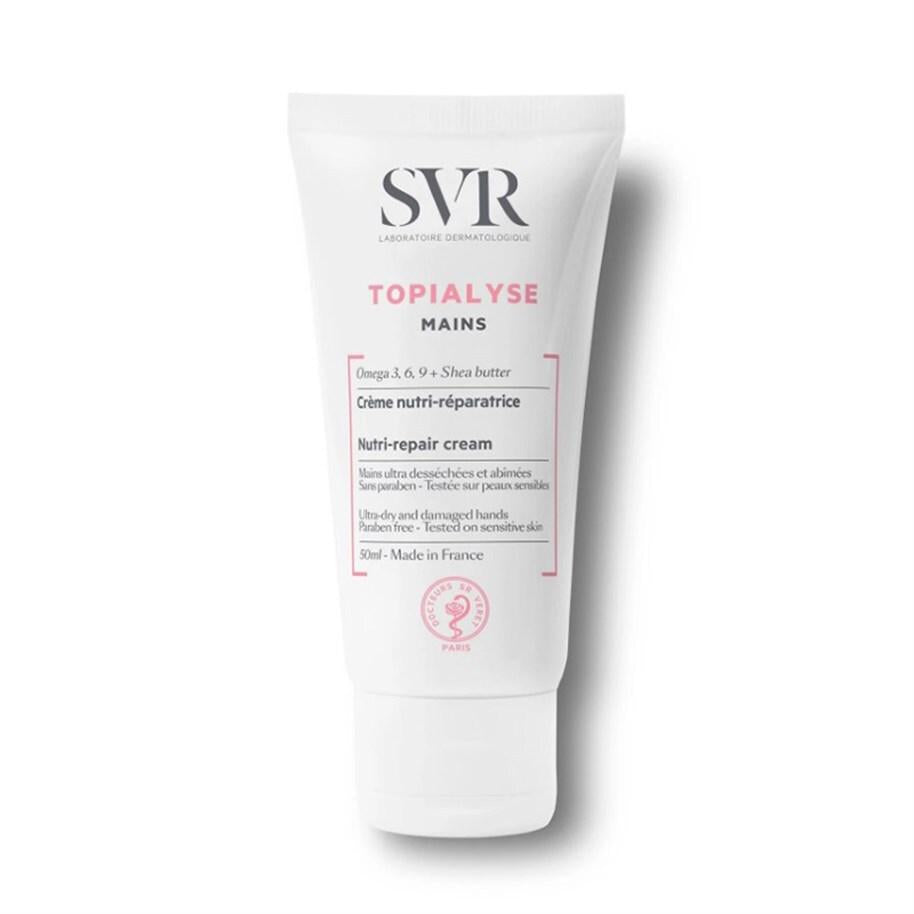 SVR Topialyse Hand Cream 50ml - Moisturizing, Non-Greasy Hand Cream for Dry Skin with Omega 3, 6, 9 & Shea Butter