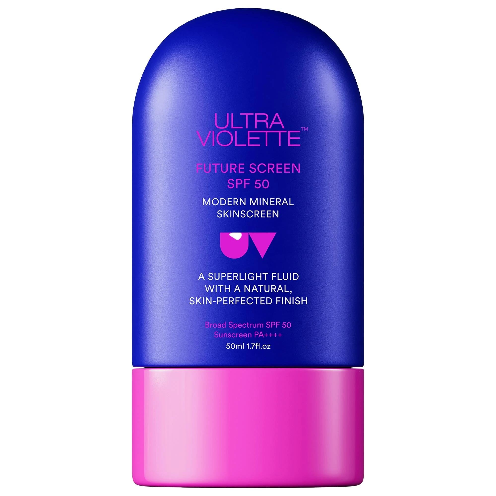 ULTRA VIOLETTE Future Screen SPF 50 Mineral Facial Sunscreen Serum - Fragrance-Free, Non-Comedogenic, Broad-Spectrum Protection for Sensitive Skin