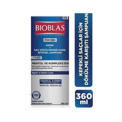Bioblas Mint Shampoo with B19 Complex - 12oz | Anti-Dandruff Care