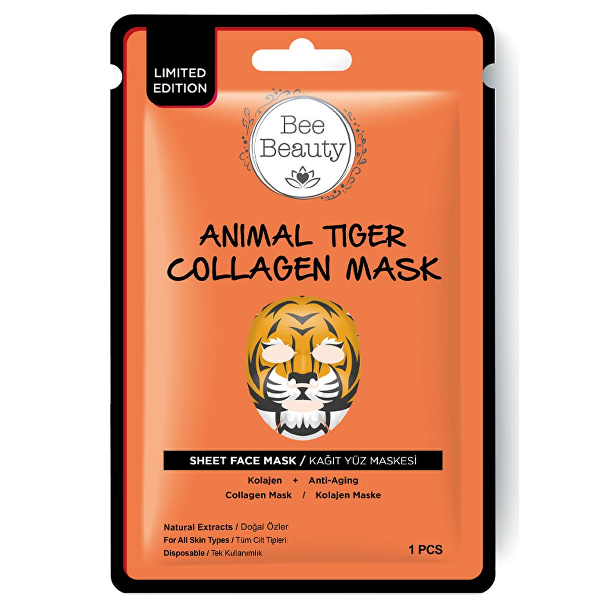 Bee Beauty Tiger Collagen Face Mask - Hydrating Anti-Aging Skincare for All Skin Types