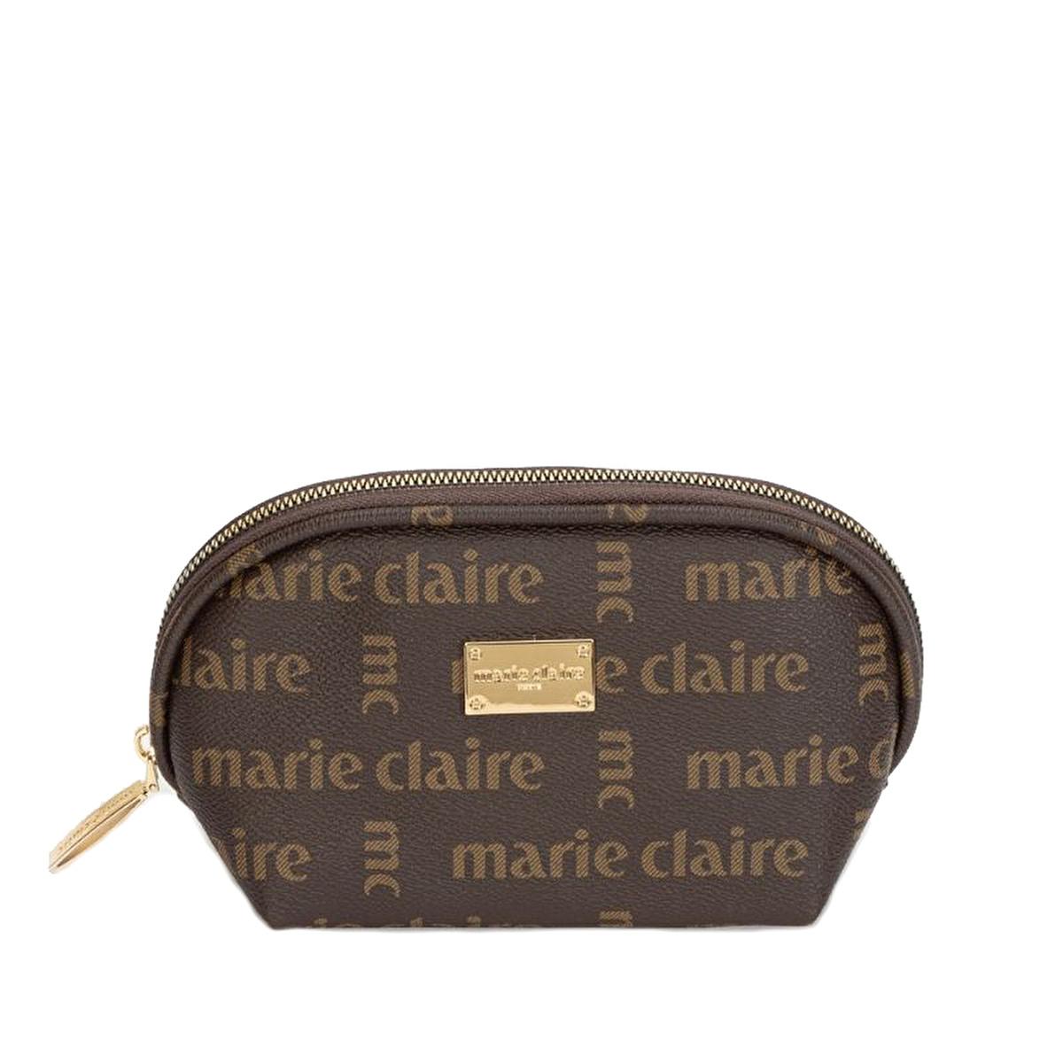 Marie Claire Erin Faux Leather Cosmetic Bag - Designer Makeup Organizer for Women, Large Travel Makeup Storage Bag