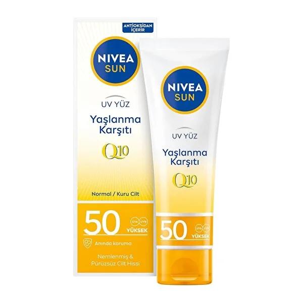 Nivea Sunscreen Face Cream SPF 50+ Anti-Aging Q10 Facial Sunscreen for Sun Protection and Anti-Aging Benefits