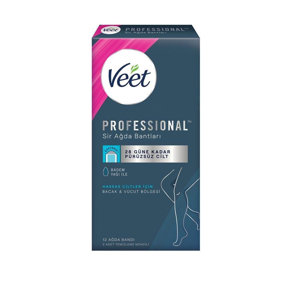 Veet Wax Strips for Sensitive Skin - 12 Count - Long Lasting Smooth Skin