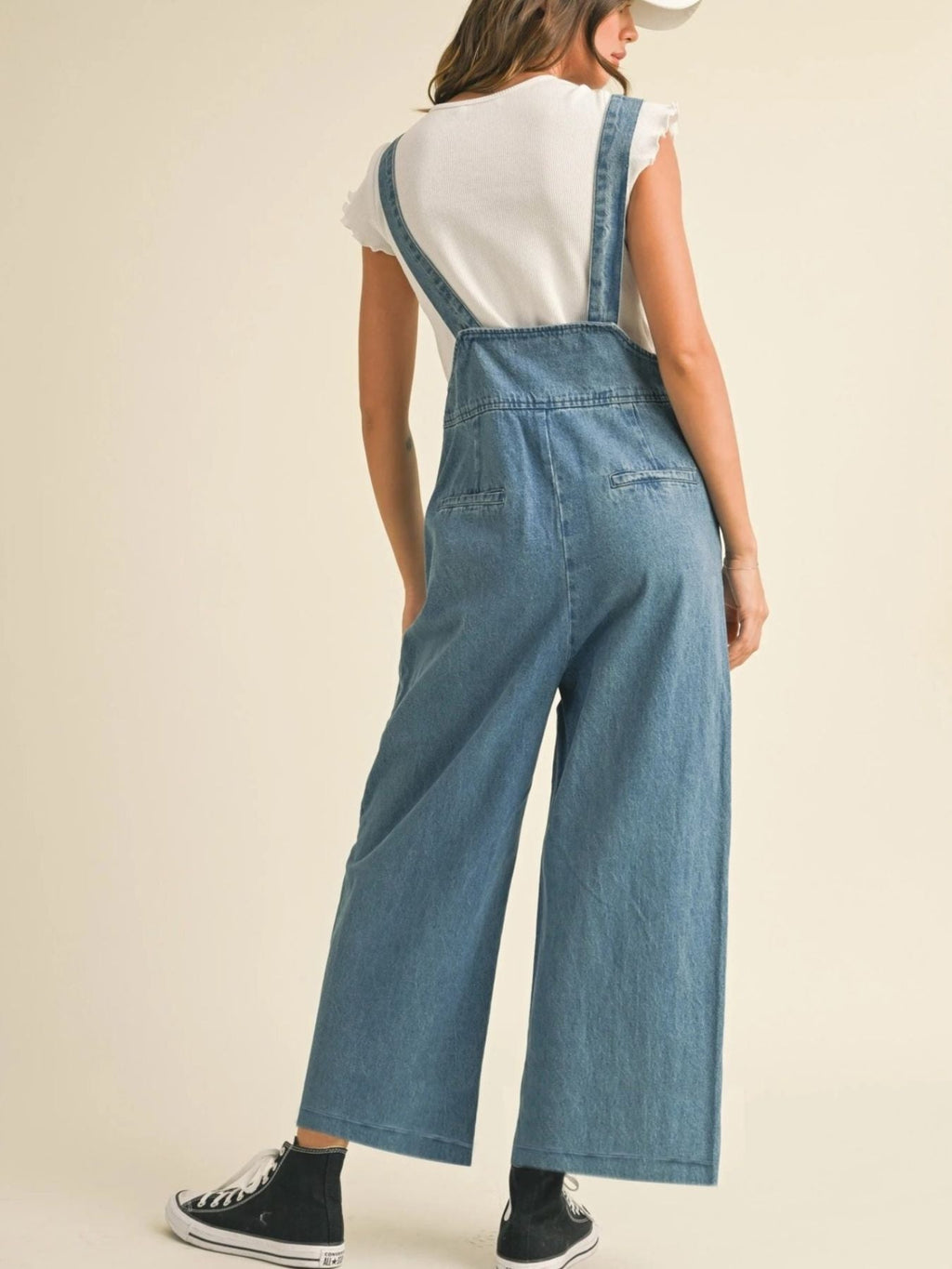 Vintage Wide Leg Denim Overalls