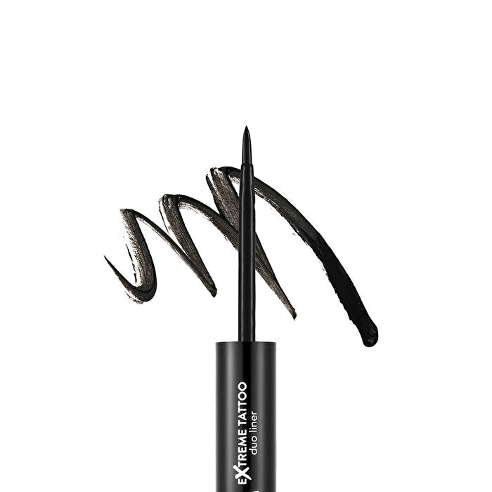 Flormar Extreme Tattoo Duo Eyeliner & Gel Pencil - 001 Black | High Pigment