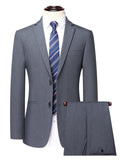 Men's Lapel Collar Long Sleeve Blazer and Pants Set