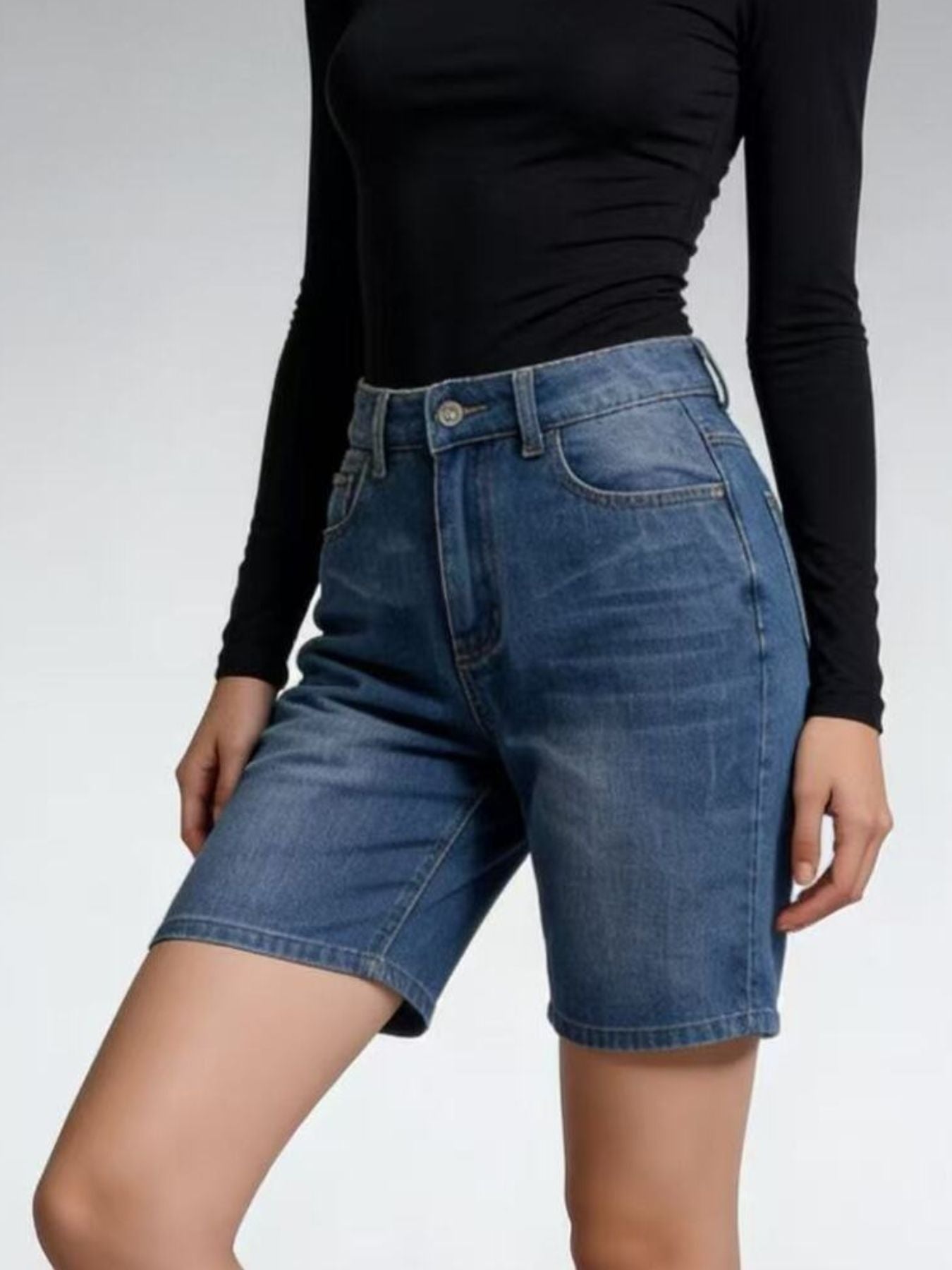 High Waist Denim Shorts