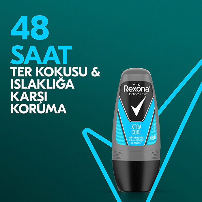 Rexona Men Roll On Extra Cool 50ml - Long-Lasting Deodorant | Fresh Scent