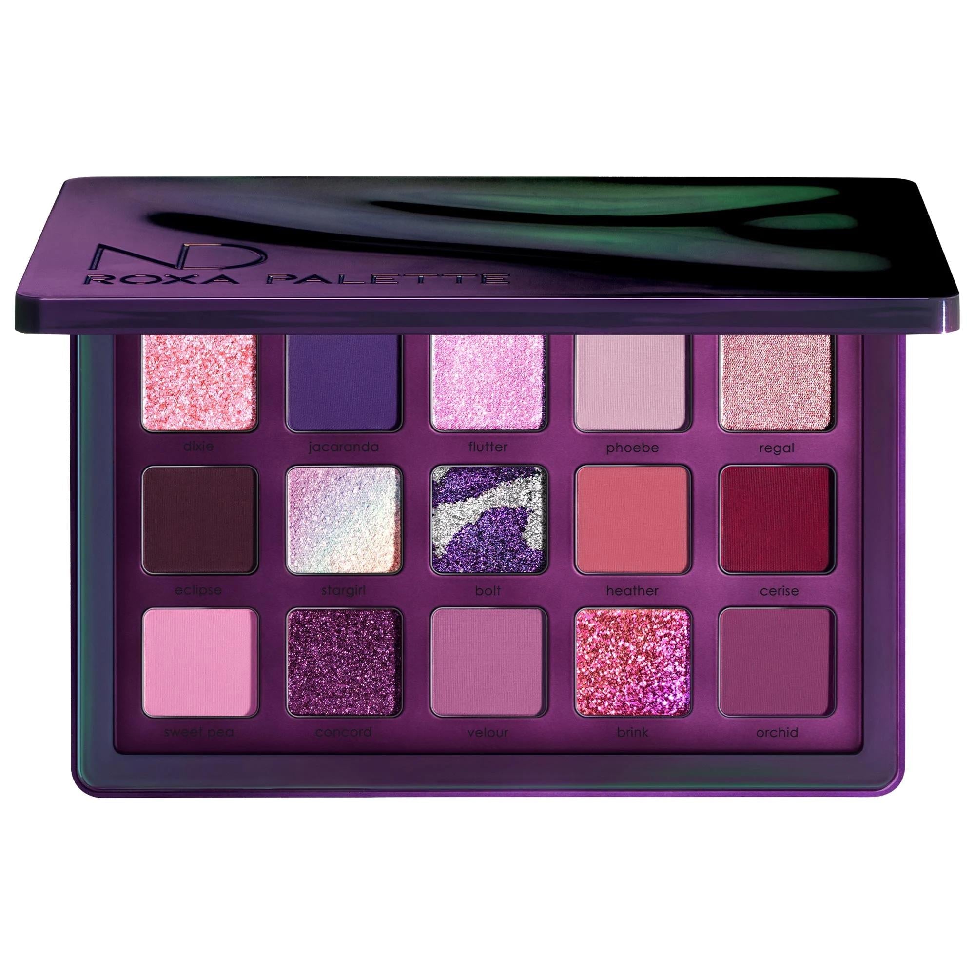 Natasha Denona Roxa Eyeshadow Palette: 15 Vibrant Purple & Fuchsia Shades - Limited Edition, Silky Matte & Sparkling Eyeshadows