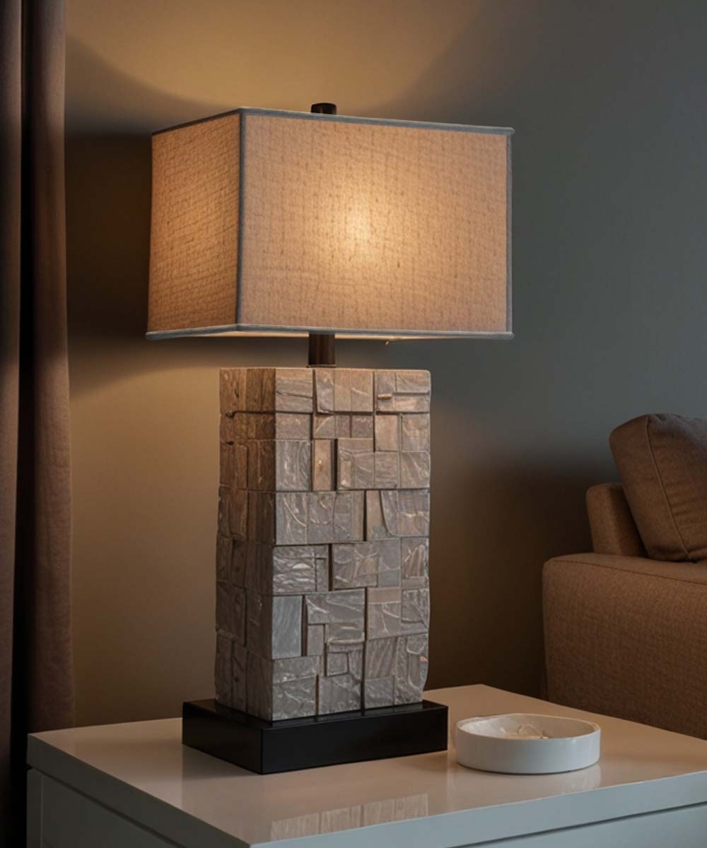 Rectangular Drum Lampshade (8x14) (8x14) x 10 CLIP-ON FITTER Softback Textured Oatmeal – LampsUSA, view 2