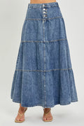 RISEN High Rise Ruffle Long Skirts