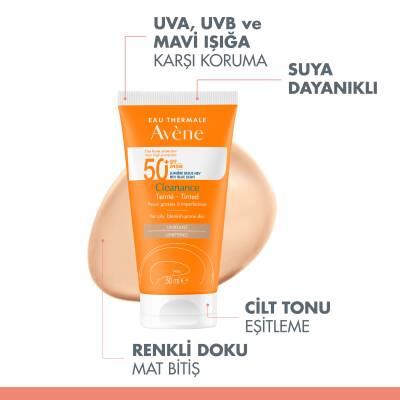 Avene Cleanance SPF 50+ Colored Sunscreen for Oily & Acne-Prone Skin - Non-Greasy, Tinted Protection