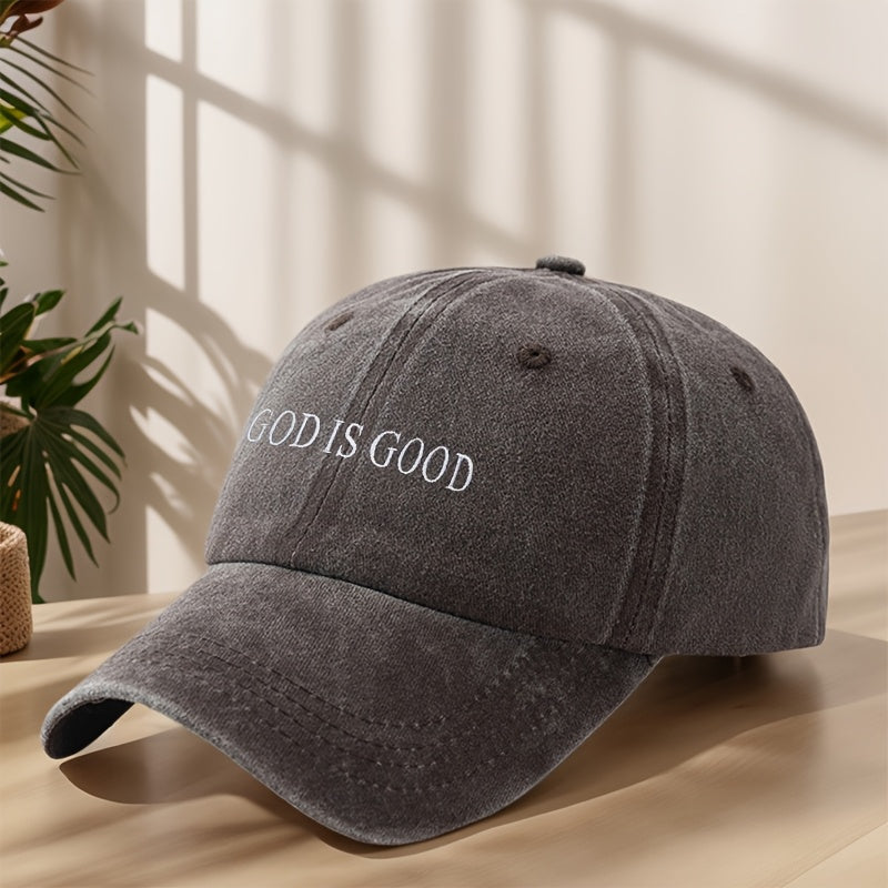 MyClosetAid [Vintage Baseball Cap] Embroidered "GOD IS GOOD" Design — in-use photo