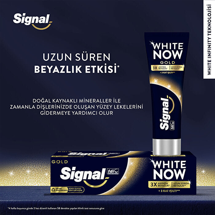 Signal White Now Gold Toothpaste 75ml - Instant Whitening | Stain Removal