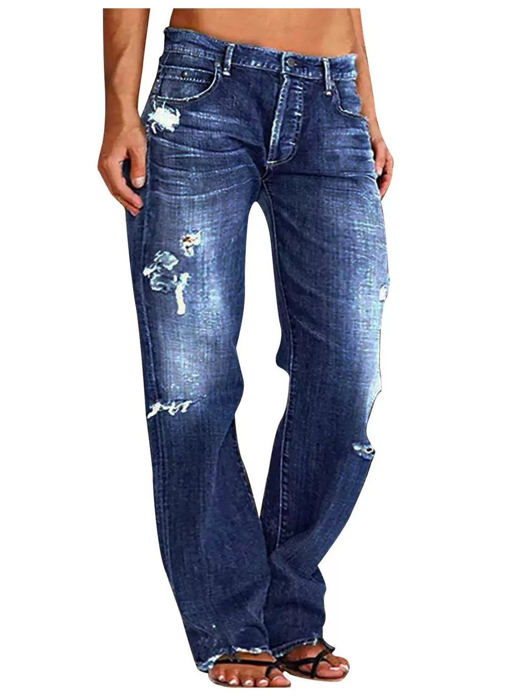 Distressed Loose Fit Jeans