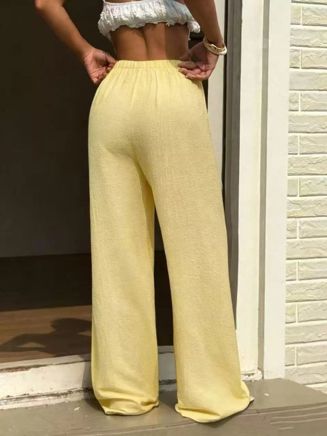 Plus Size High-Waisted Wide-Leg Pants