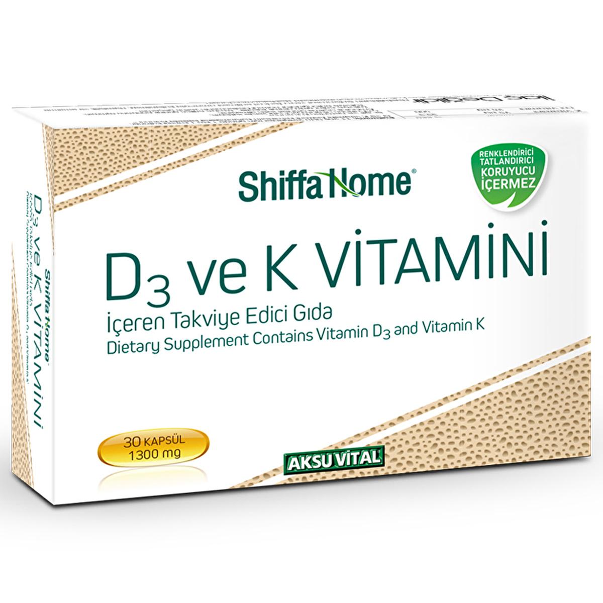 Shiffa Home Vitamin D3 & K2 Dietary Supplement for Bone Health - 30 Softgel Capsules