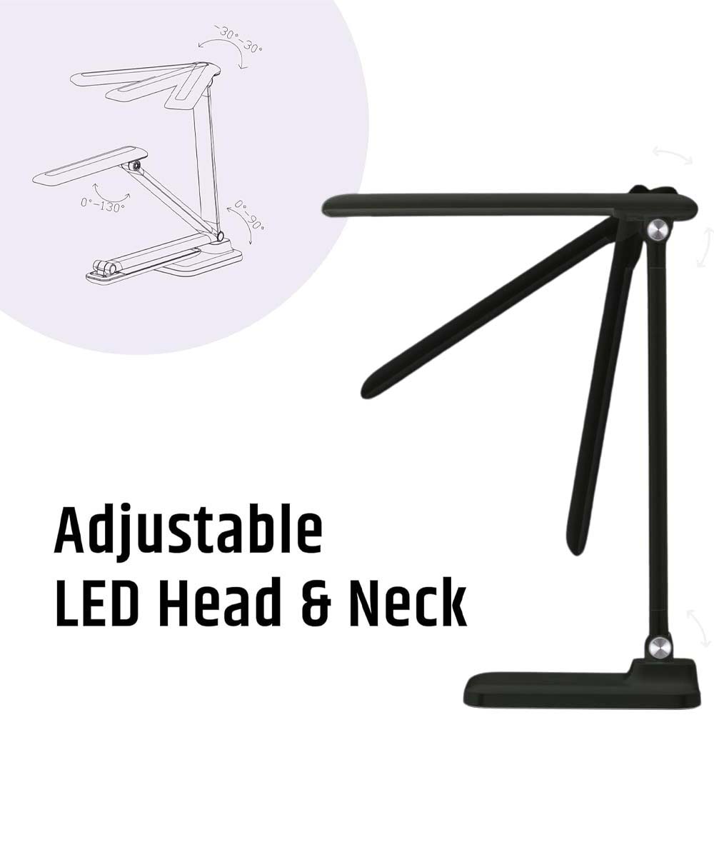Brilli 15"H Bright-Clean Antimicrobial LED Desk Lamp Matte Black Finish with Wireless Charging – LampsUSA, view 6