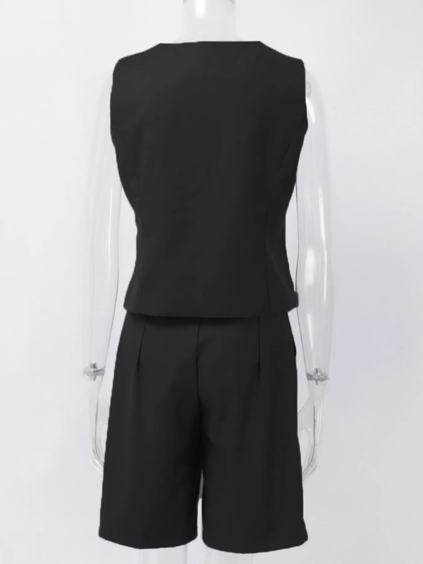 V-Neck Vest and Pants Two-Piece Blazer Set