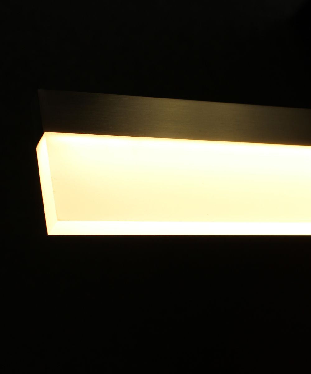 36"W 1-Light Linear Bar Ribbon LED Kitchen Island Light Fixture Brushed Nickel Finish Acrylic Shade – LampsUSA, view 6