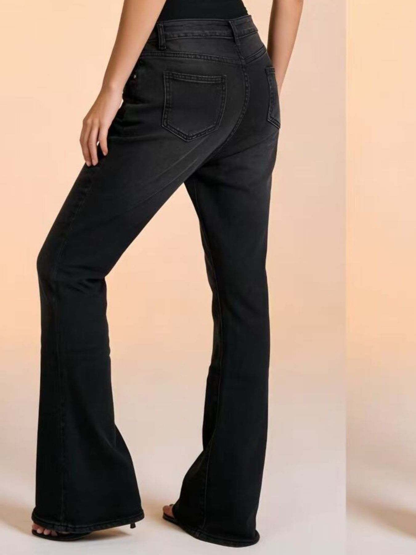 Full Size Vintage Wash High-Waisted Flare Jeans Plus Size