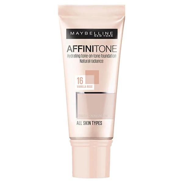 Maybelline Affinitone Foundation - Natural Finish, Hydrating Formula with Argan Oil & Vitamin E - 30ml