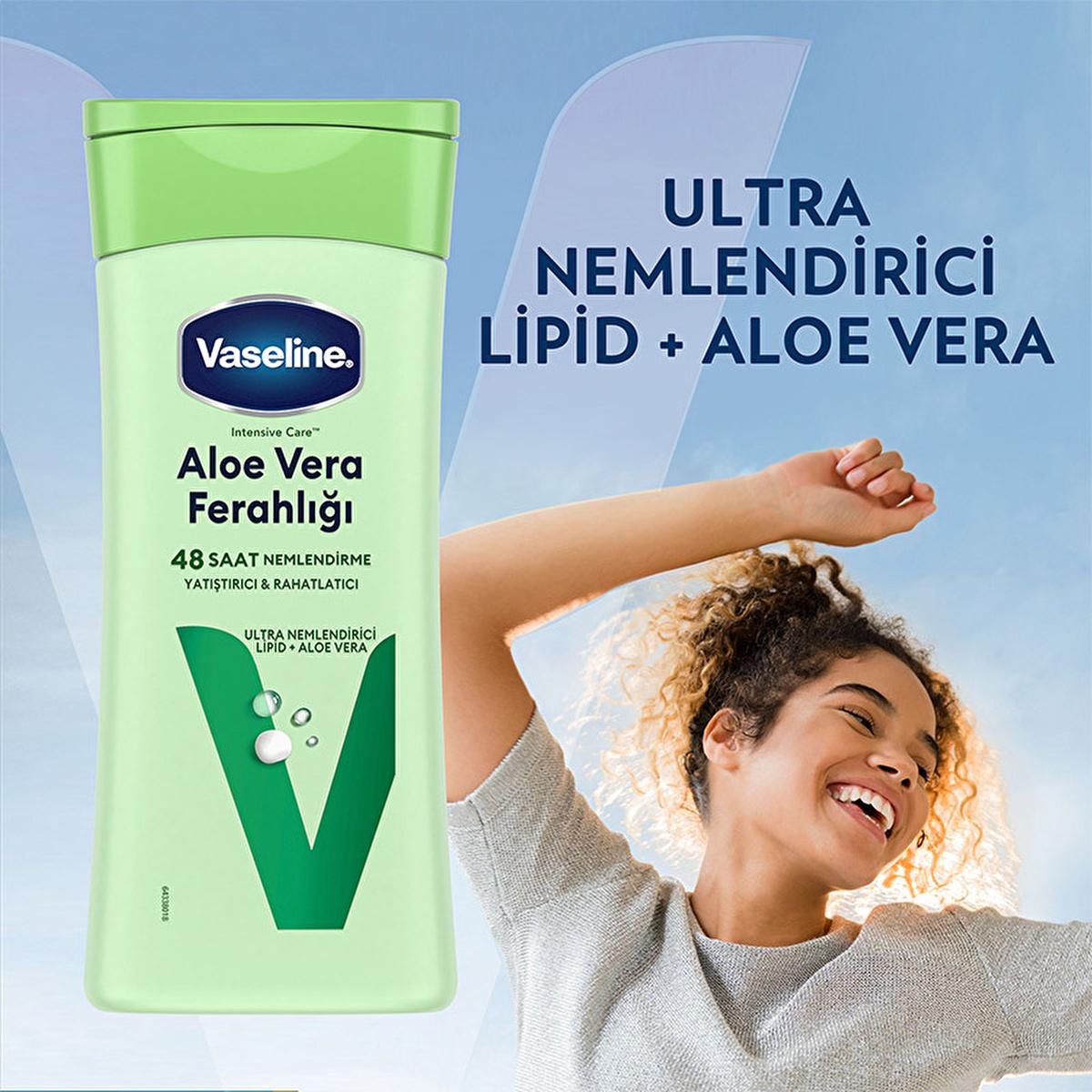 Vaseline Aloe Vera Body Lotion - 48 Hour Moisturization for Dry Skin - Non-Greasy & Dermatologically Tested
