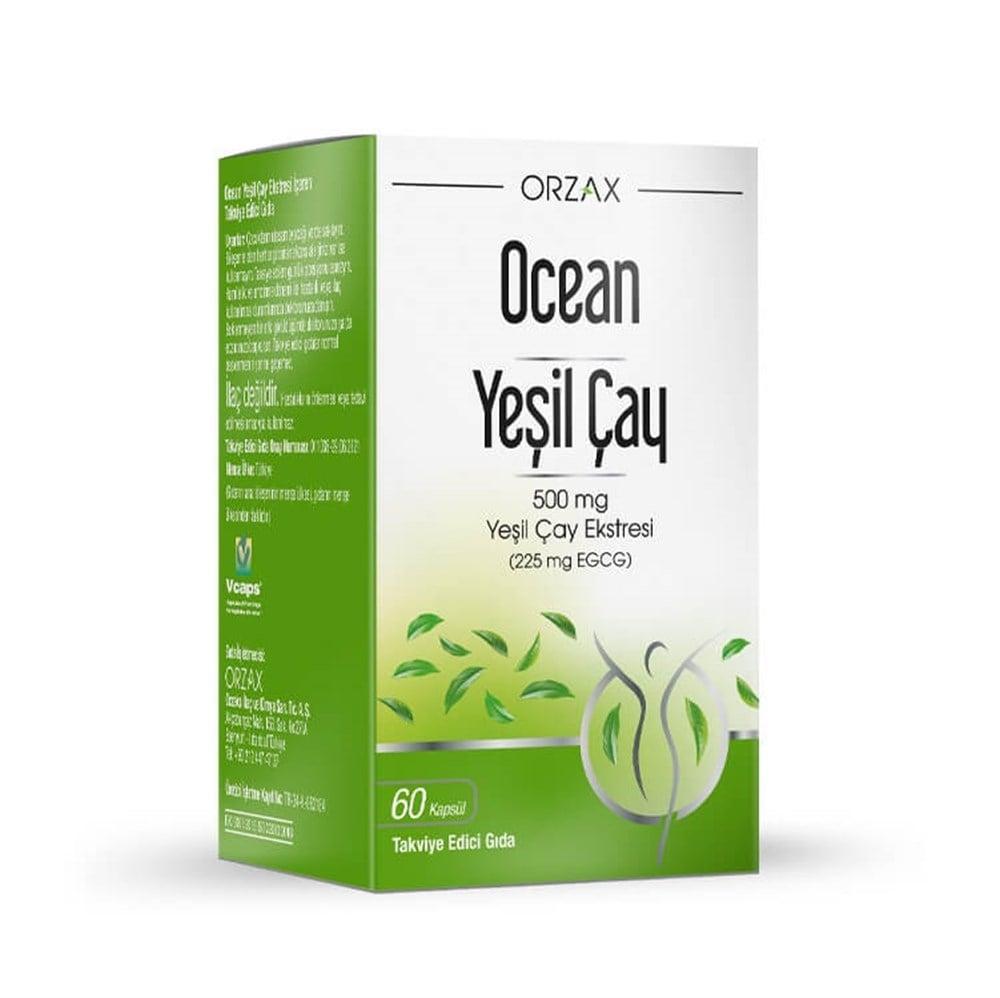 Ocean Green Tea Extract Supplement 500mg - 60 Capsules for Antioxidant Support & Weight Management