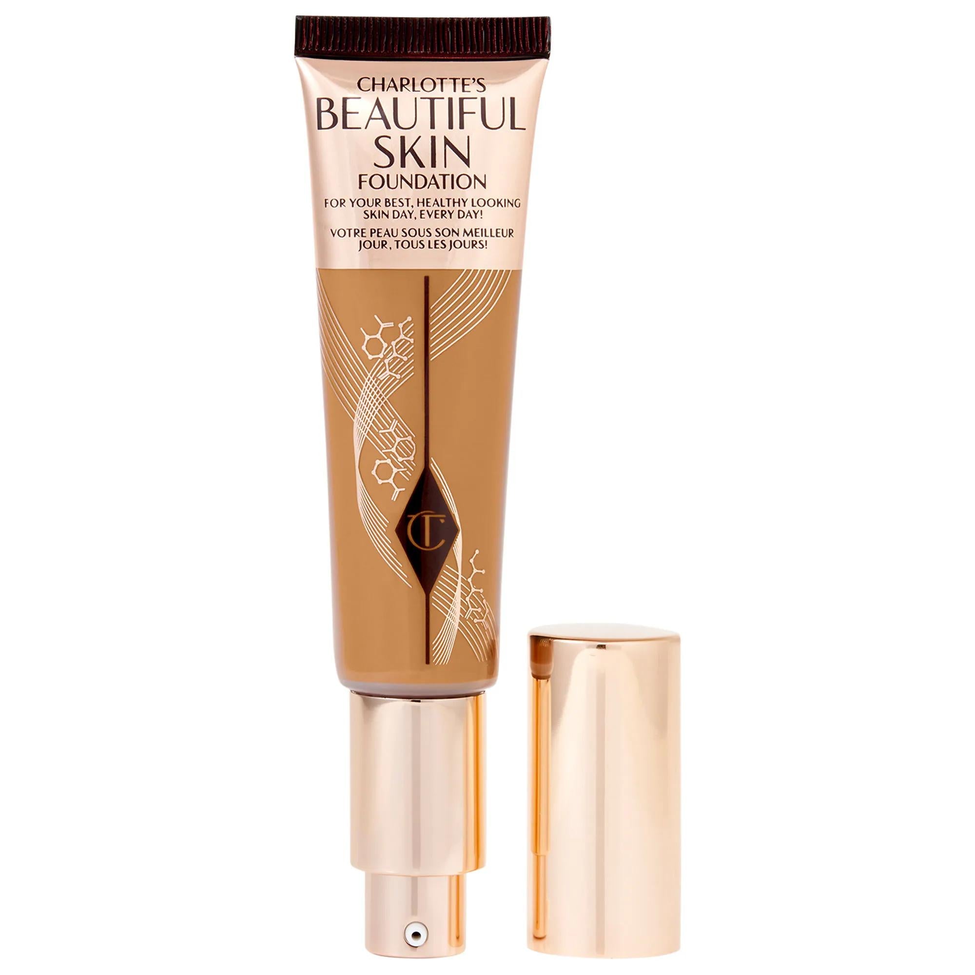 Charlotte Tilbury Beautiful Skin Medium Coverage Liquid Foundation with Hyaluronic Acid - Vegan, Cruelty-Free, 16-Hour Wear