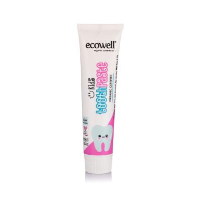 Ecowell Organic Children's Toothpaste: Natural & Safe Dental Care for Milk & Permanent Teeth with Aloe Vera & Black Mulberry - 75 gr