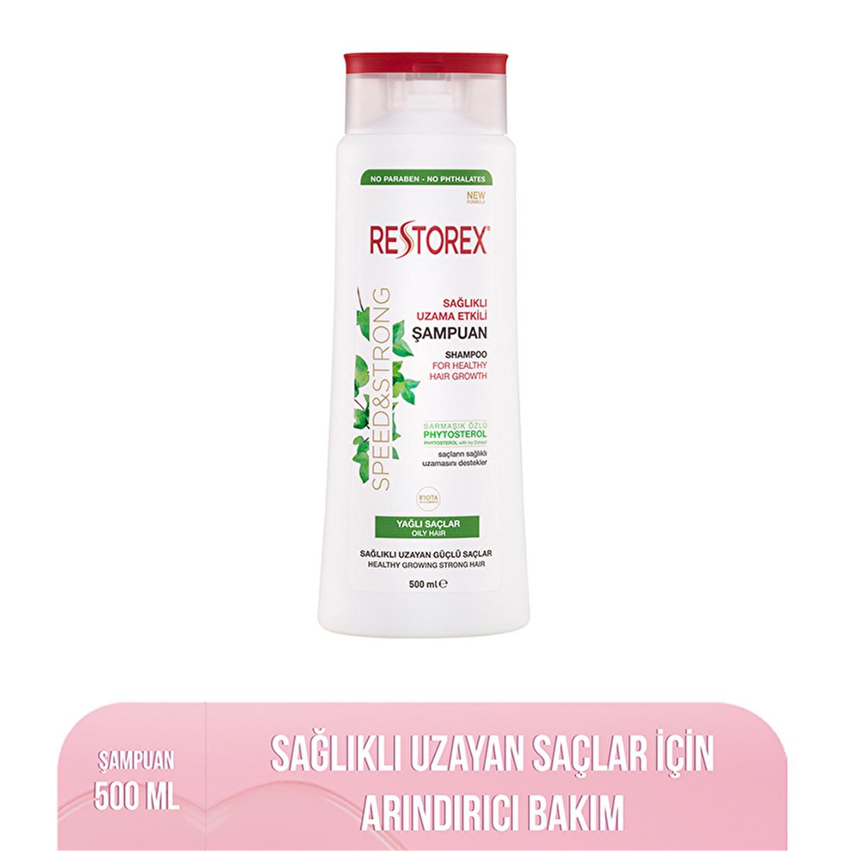 Restorex Oily Hair Shampoo for Healthy Hair Growth - 500ml, Niacinamid Enriched, Daily Hair Care