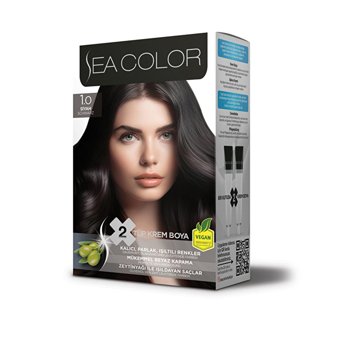 Sea Color Set - Permanent Hair Dye with Olive Oil for Vibrant Color - 100% Grey Hair Coverage