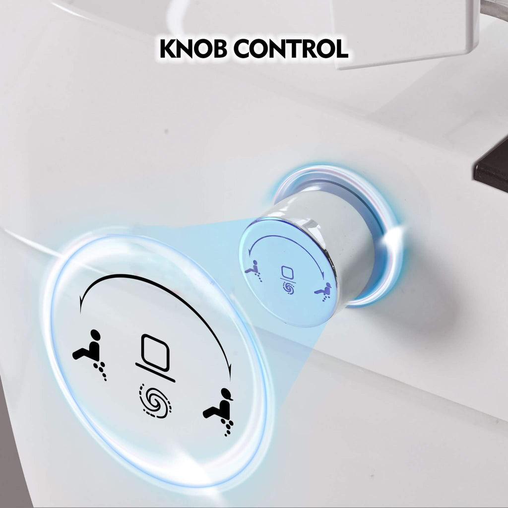 Nuvia 1/1.28 GPF Smart Compact Dual Flush Tankless Toilet Bidet Combo With Self-Cleaning Nozzle And Foot Sensor Flush (SAK580