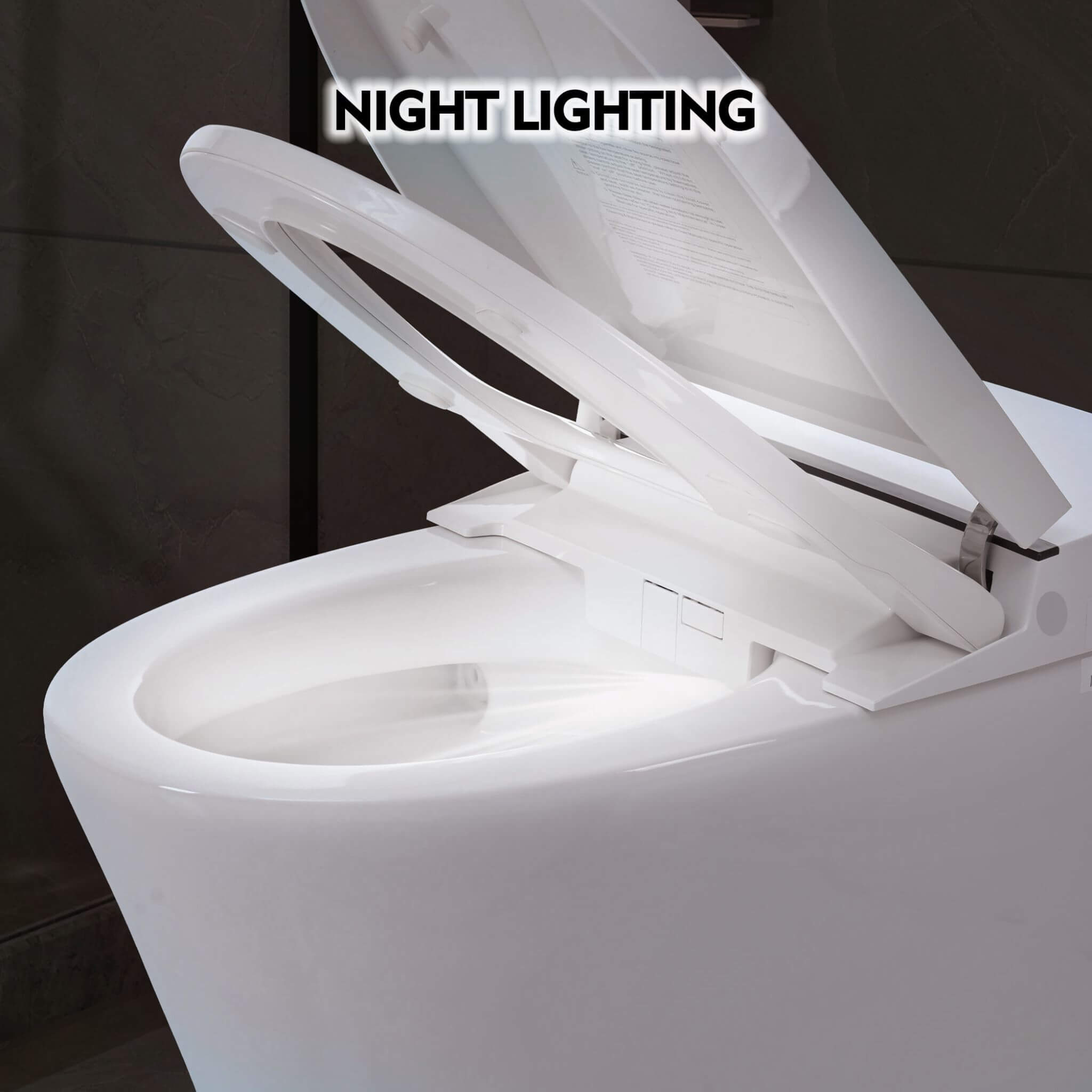 Nuvia 1/1.28 GPF Smart Compact Dual Flush Tankless Toilet Bidet Combo With Self-Cleaning Nozzle And Foot Sensor Flush (SAK580