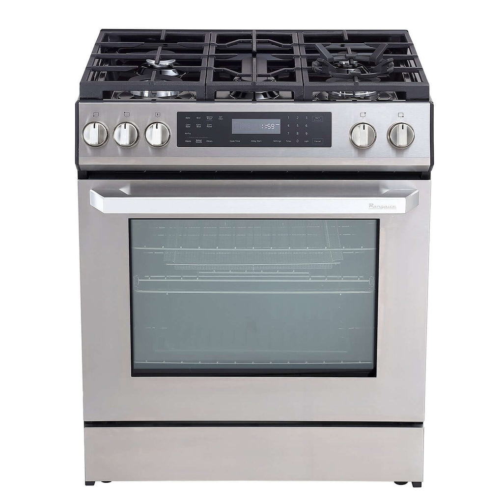 Rangaire 30" Gas Range Self-cleaning Air Fry True Convection Oven Slide-in Stainless Steel RRG303GS – Rangaire Appliances