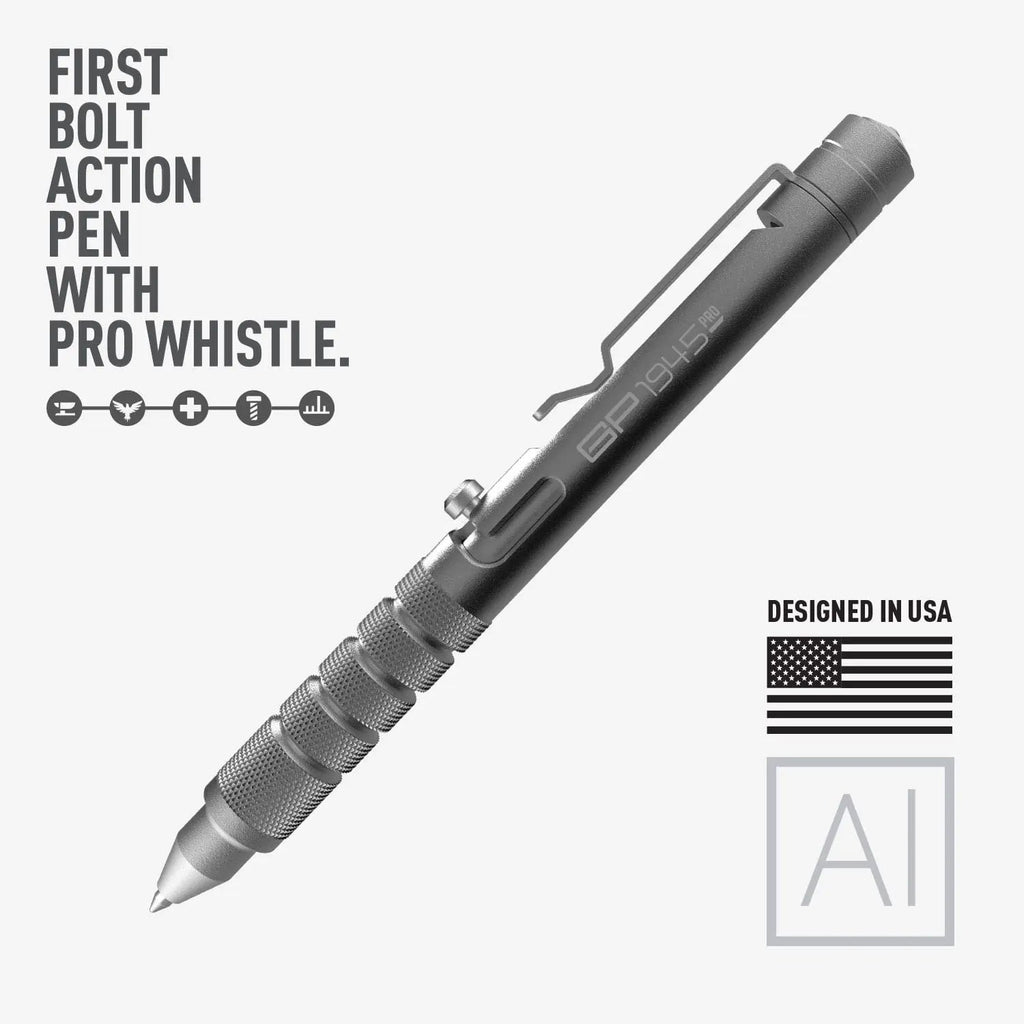 GPCA GP 1945 Bolt-Action Pen PRO — Titanium & Aluminum EDC — detail close-up