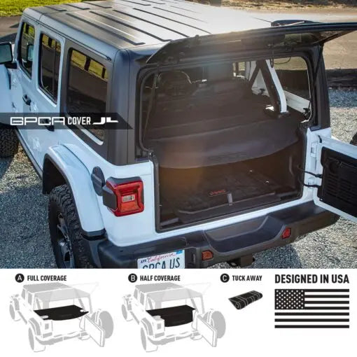GPCA Jeep Wrangler JL 4DR Cargo Cover LITE (2018+) — main product shot