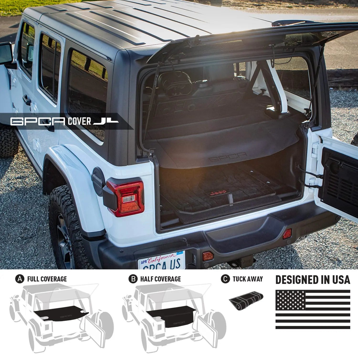 GPCA Jeep Wrangler JL 4DR Cargo Cover LITE (2018+) — fabric or material detail