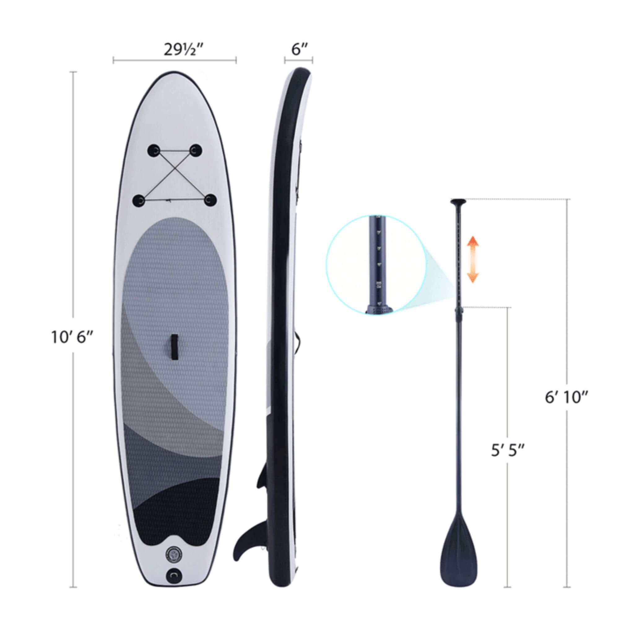 10FT Inflatable Blow Up SUP Paddle Board W/ Carrying Bag & Pump (SAK43678) – SAKSBY WHOLESALE, view 6