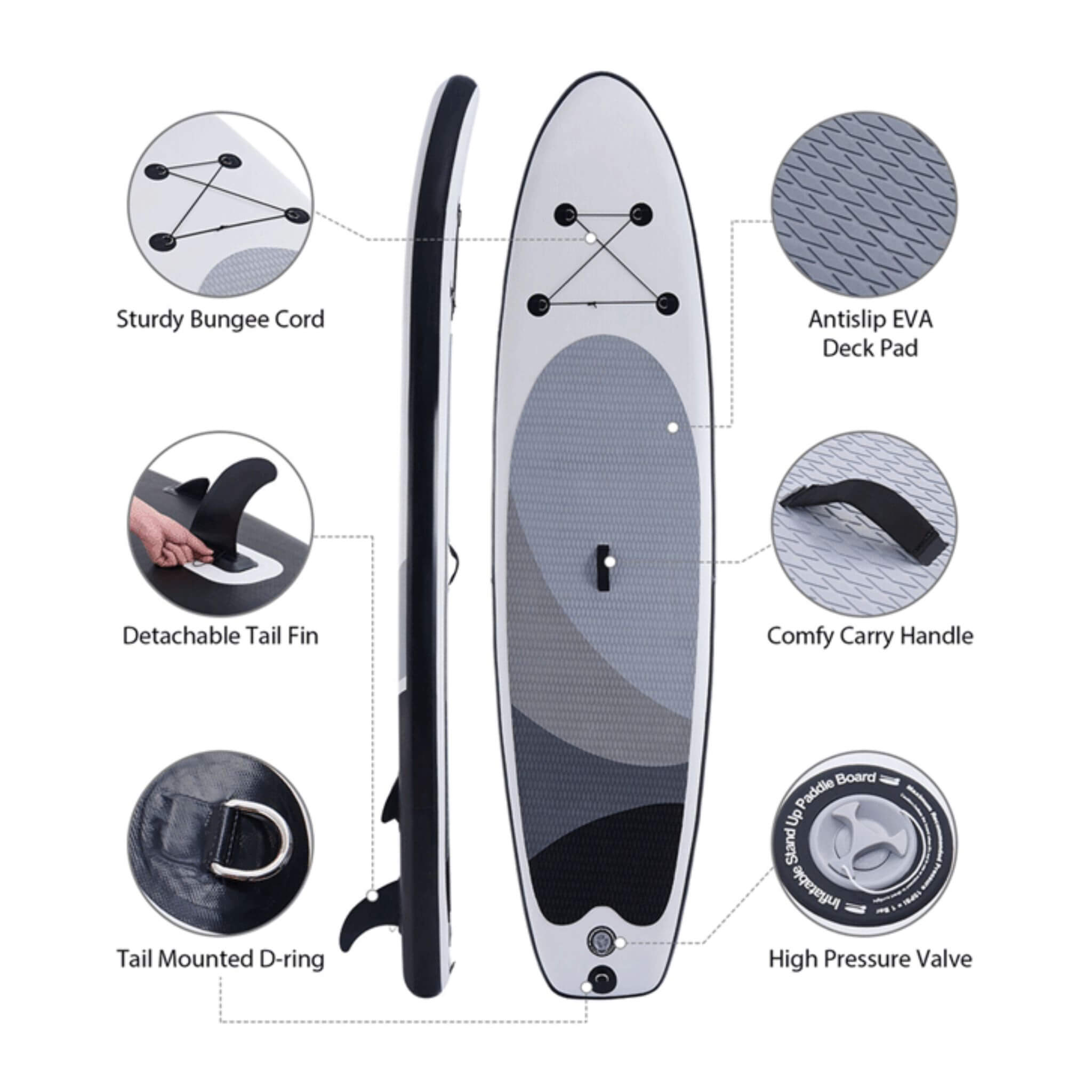 10FT Inflatable Blow Up SUP Paddle Board W/ Carrying Bag & Pump (SAK43678) – SAKSBY WHOLESALE, view 4