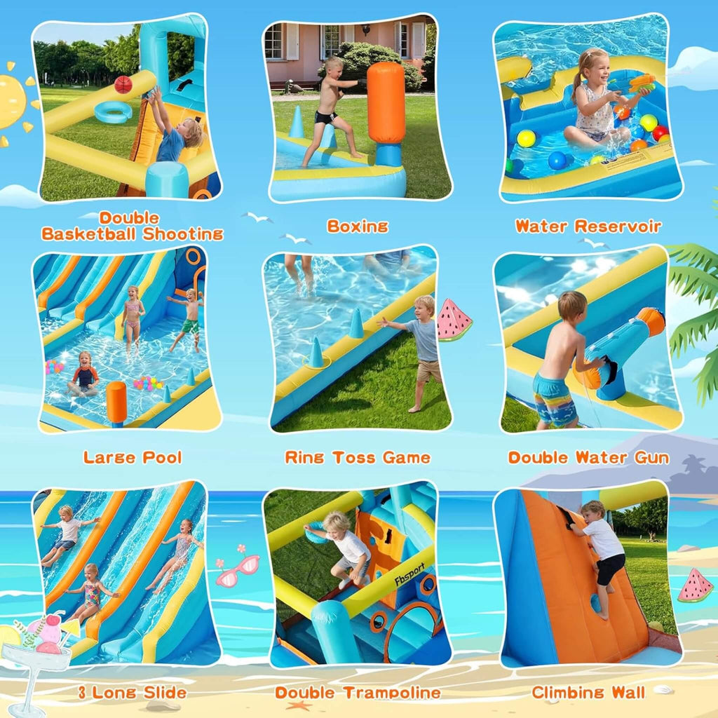 10-in-1 Inflatable Water Slide Bounce House With Blower (SAK26370) – SAKSBY WHOLESALE, view 4
