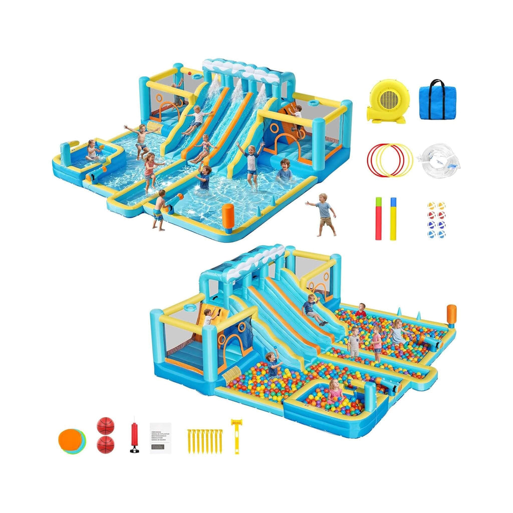 10-in-1 Inflatable Water Slide Bounce House With Blower (SAK26370) – SAKSBY WHOLESALE, view 10