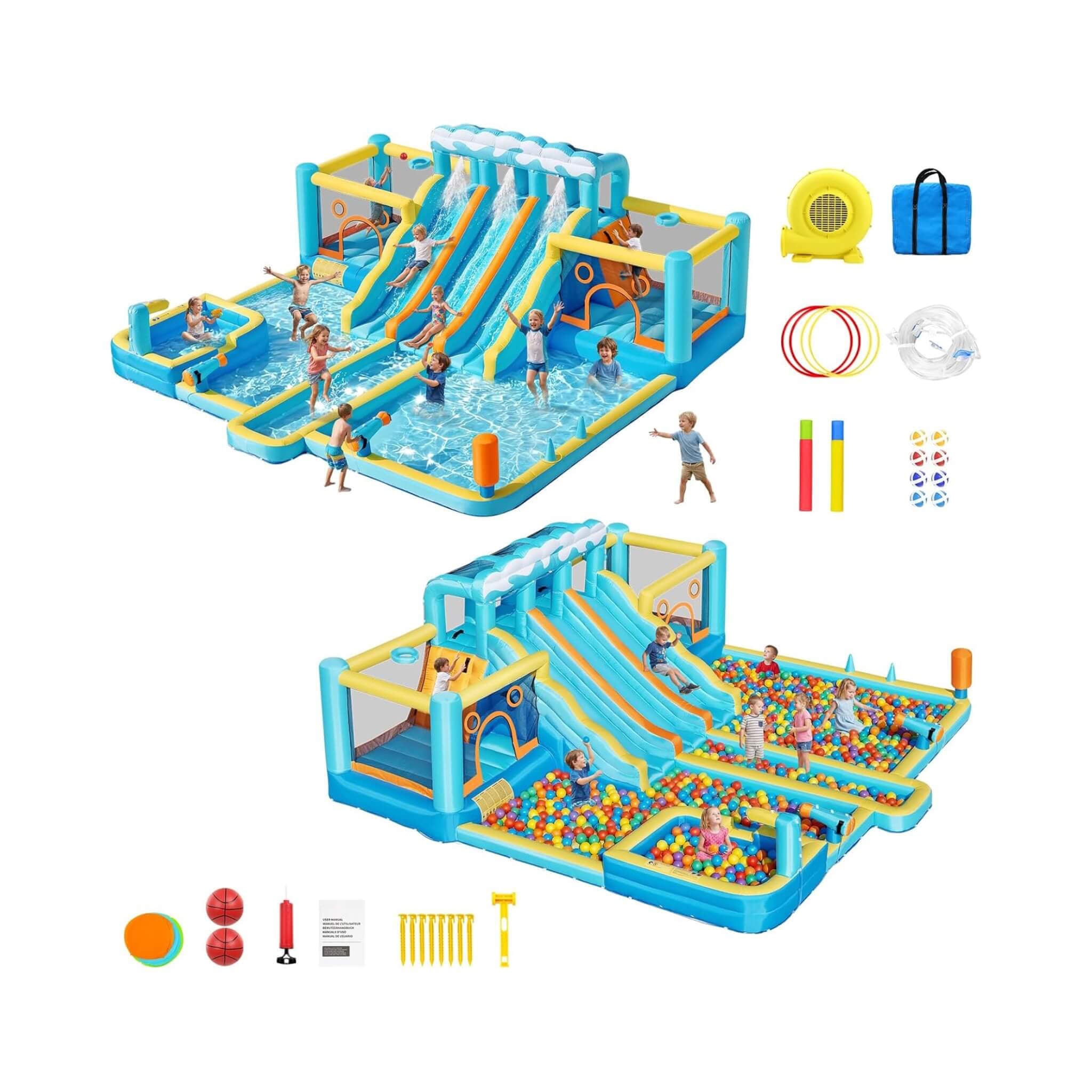 10-in-1 Inflatable Water Slide Bounce House With Blower (SAK26370) – SAKSBY WHOLESALE, view 10