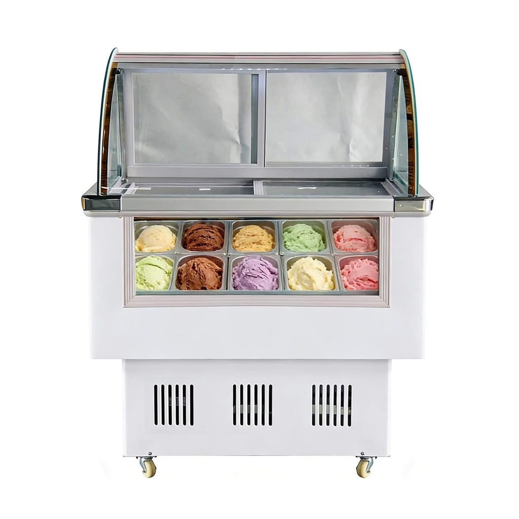 10-Pan 220V Commercial Gelato Display Freezer With LED Lighting (SAK59302) – SAKSBY WHOLESALE