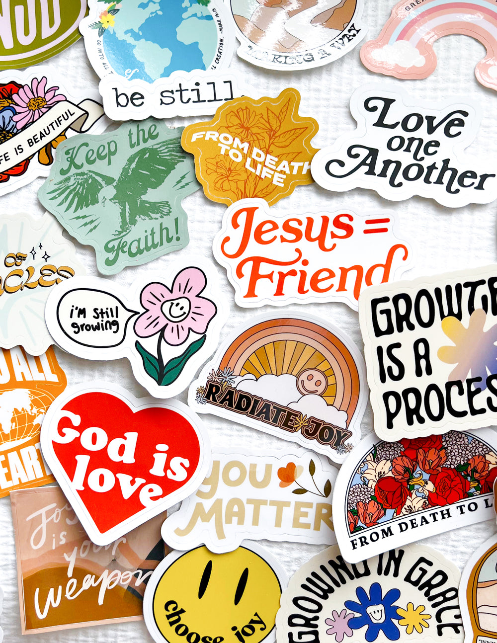 Elevated Faith 10 Random Stickers — side view