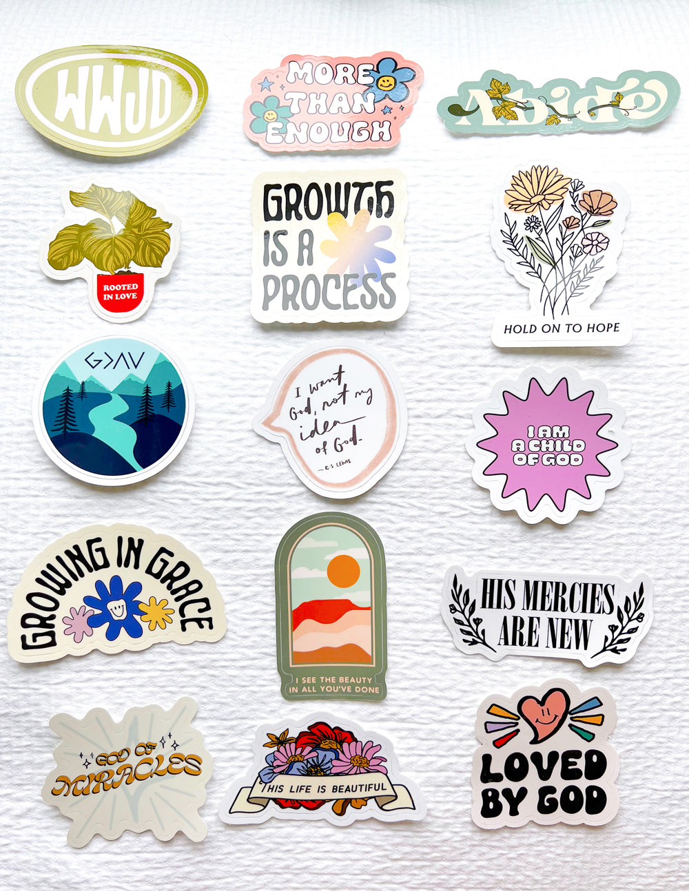 Elevated Faith 10 Random Stickers — size reference
