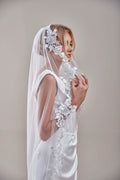 Mantilla Veil with Lace Edge, Floral Veil -D206 – Bridal Port, view 10
